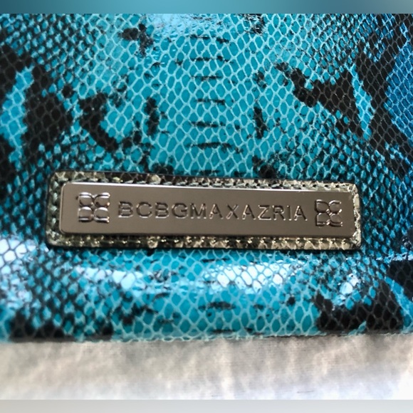 New BCBGMAXAZRIA BCBG Maxazria python snakeskin print leather clutch purse bag - Picture 6 of 9